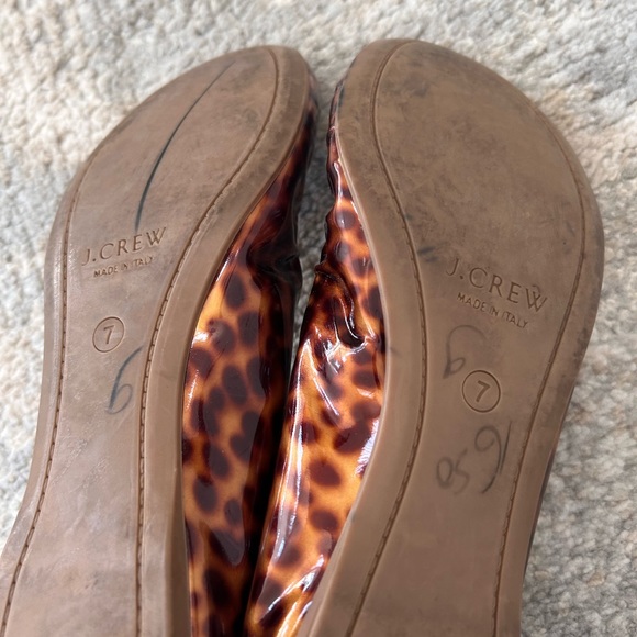 Jcrew Sz 7 Cece Leopard Patent Flats made in Italy - Picture 12 of 16